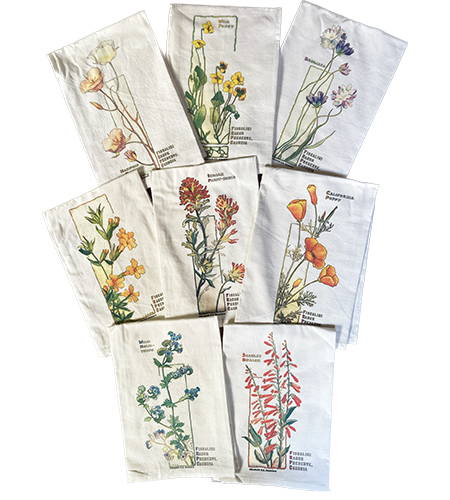 seven wildflower tea towels